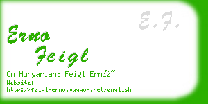 erno feigl business card